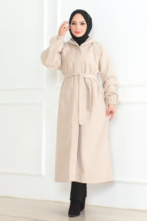 Belted Hijab Coat