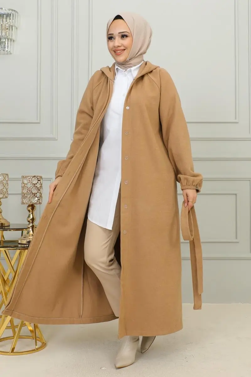 Belted Hijab Coat