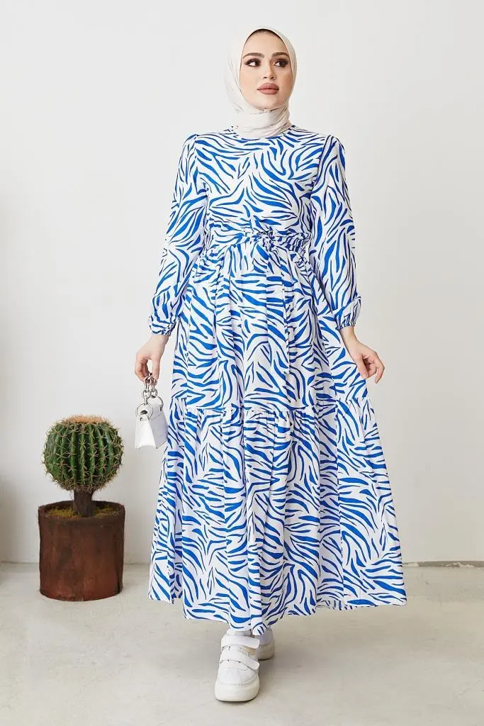 Blue Pattern Design Daily Dress