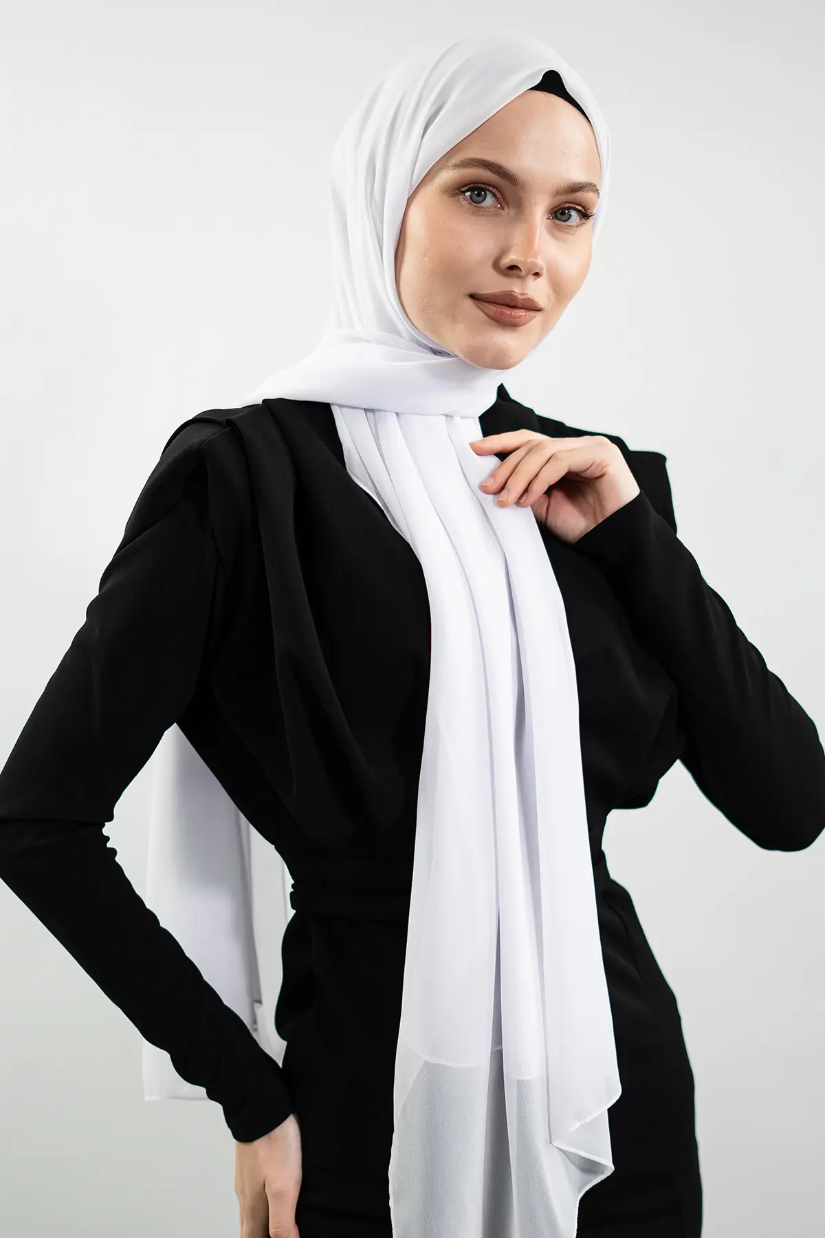 Chiffon White Shawl