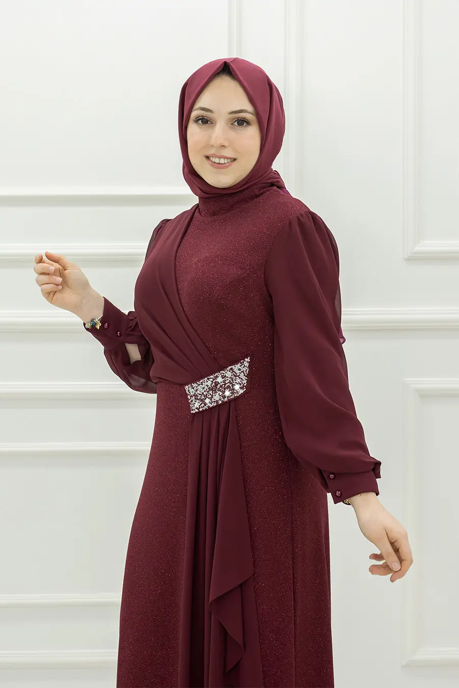 Claret Red Evening Dress