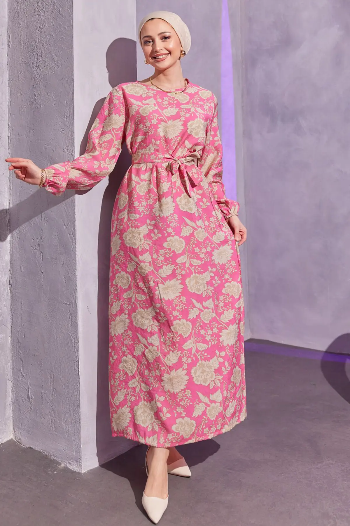 Floral Patterned Hijab Dress