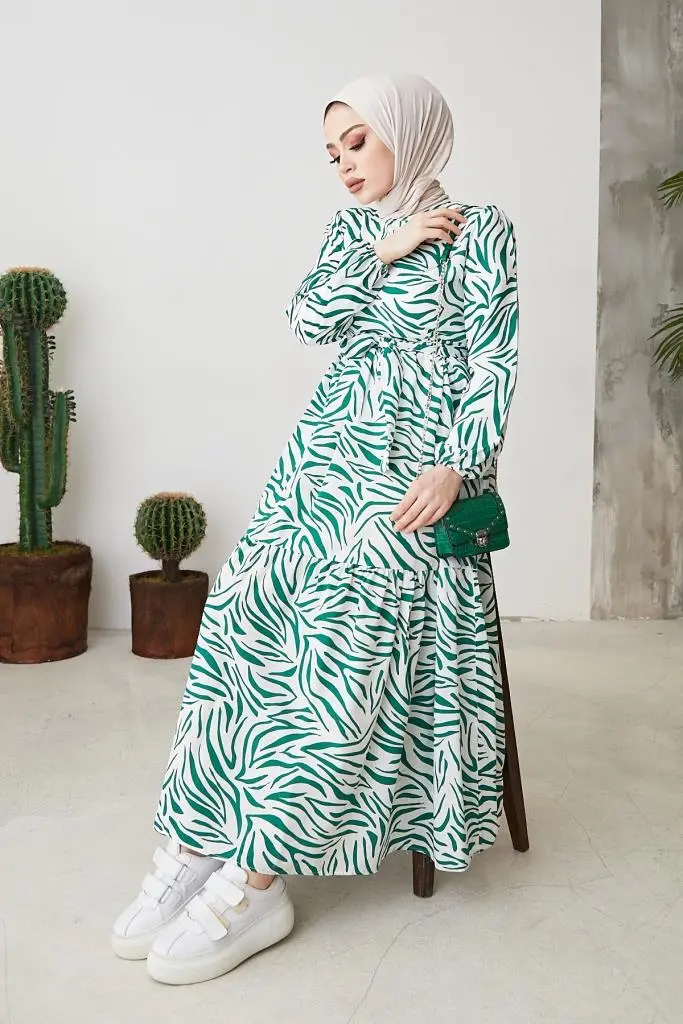 Green Pattern Design Daily Dress