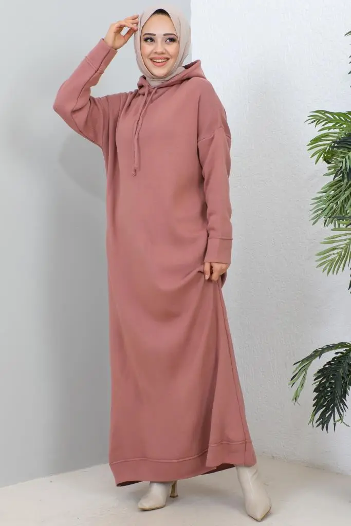 HOODED KNITWEAR DRESS