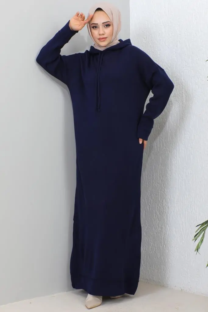 HOODED KNITWEAR DRESS