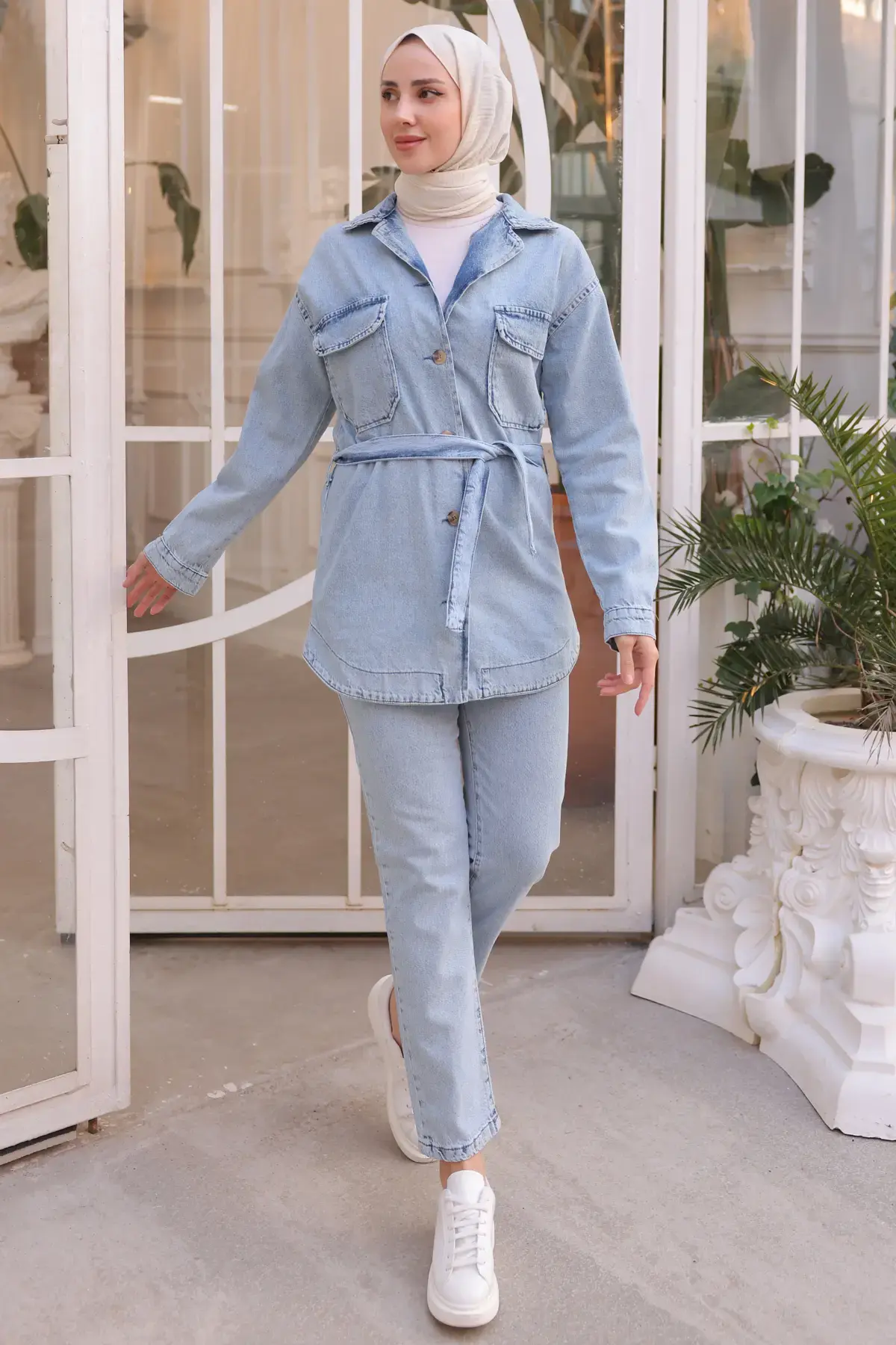 Ice Blue Jean Suit