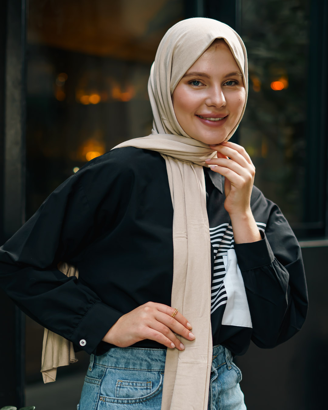 Jersey Light Beige Shawl