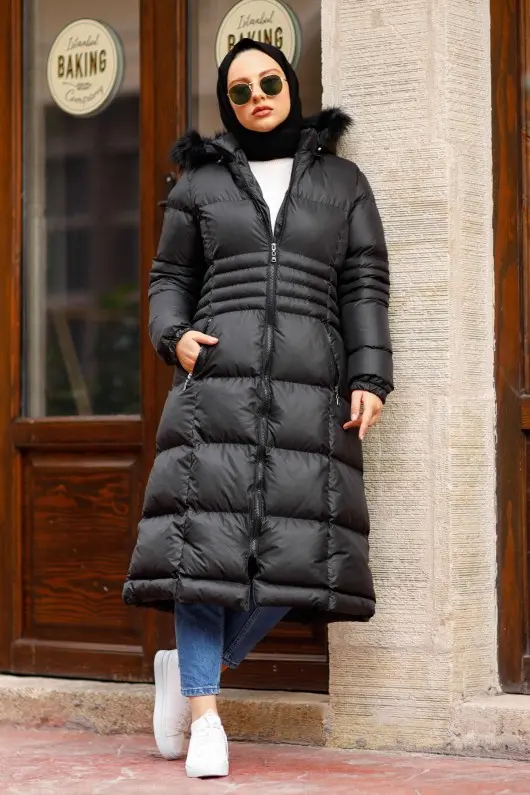 Long Inflatable Coat Black