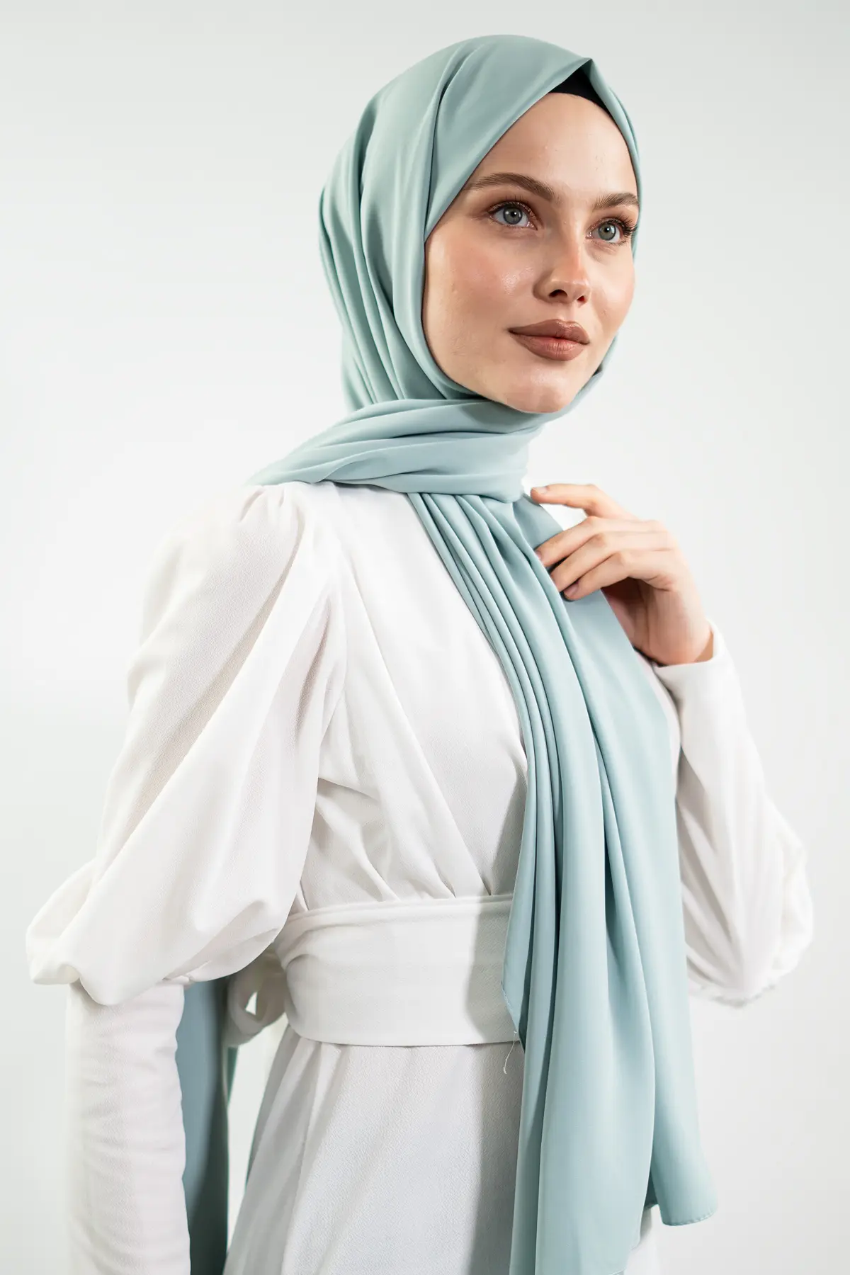 Madina Silk Baby Blue Shawl