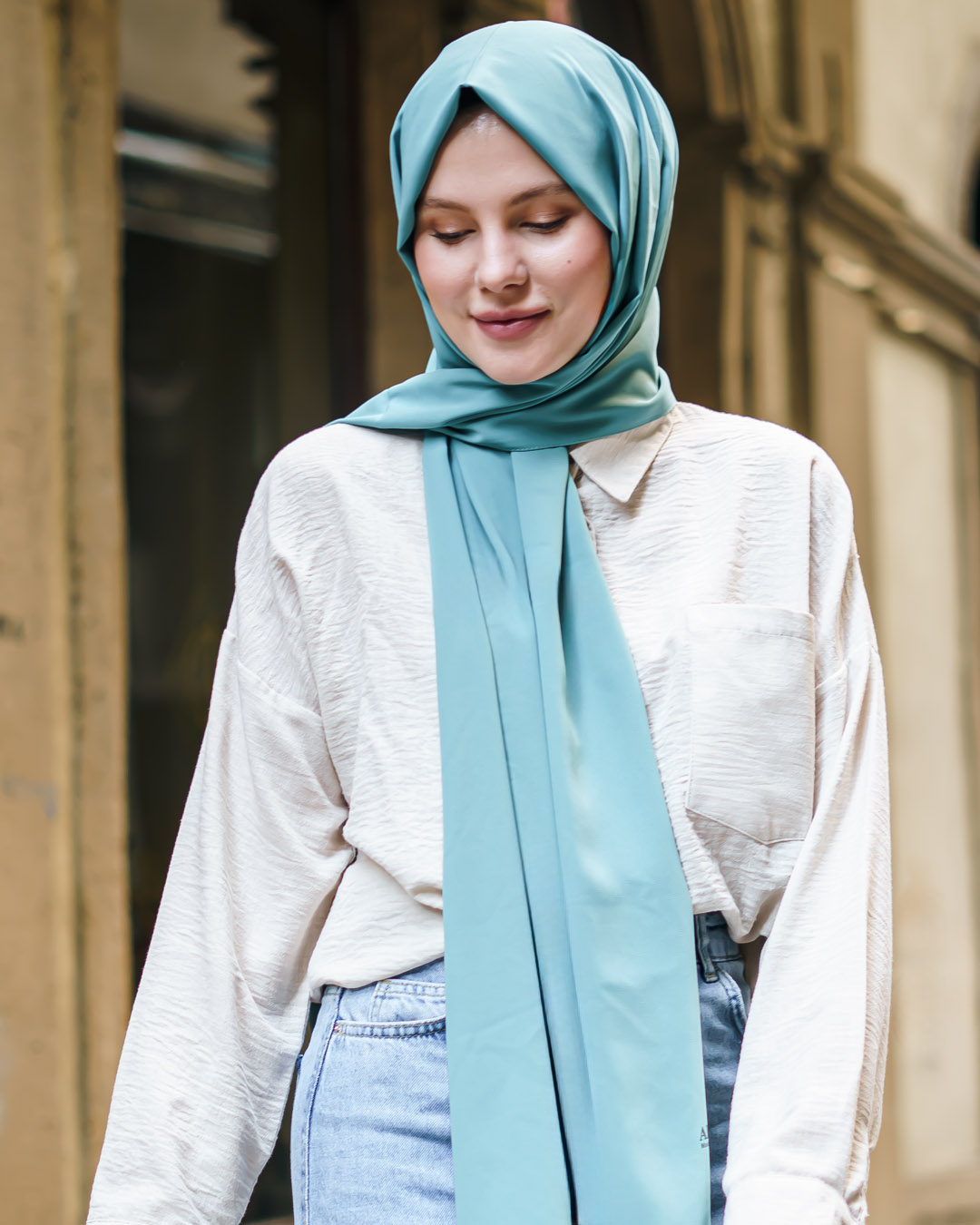 Madina Silk Baby Blue Shawl