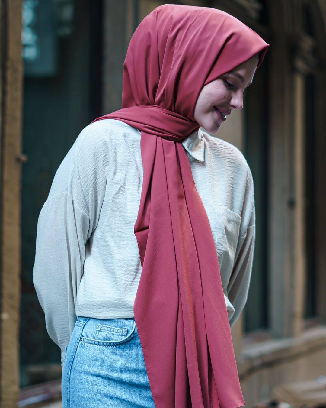 Madina Silk Maroon Shawl