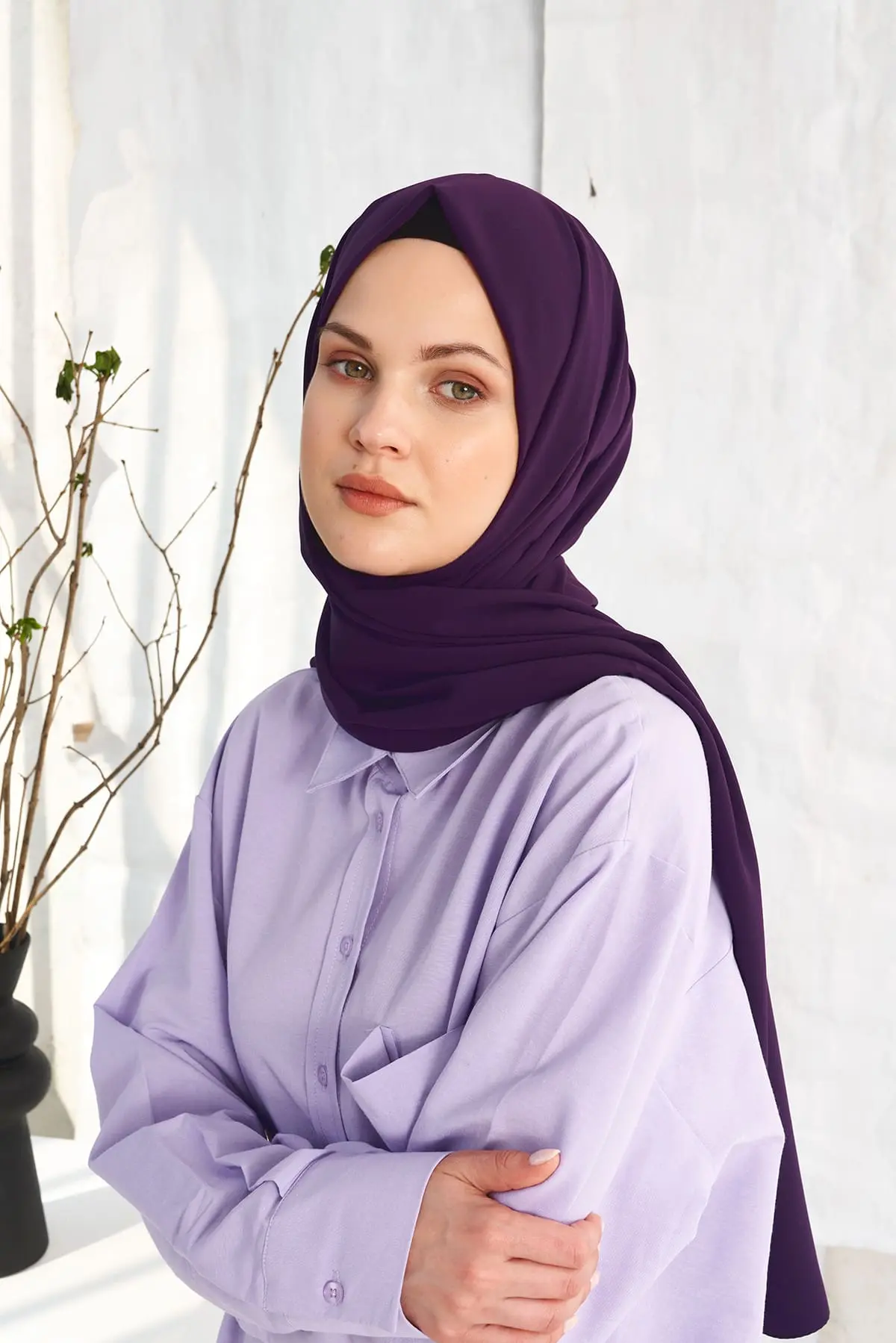 Madina Silk Purple Shawl