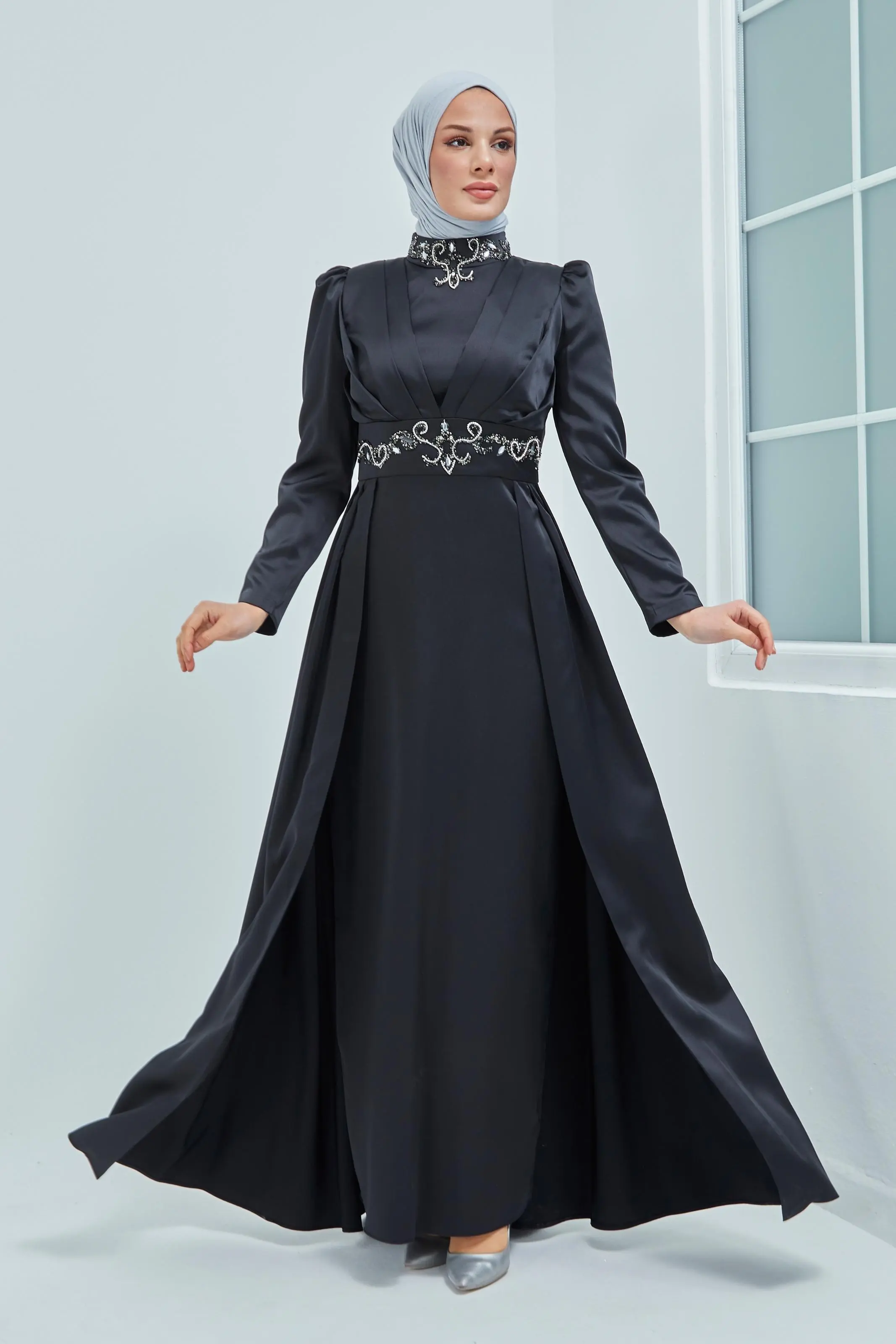 New Black Color Evening Dress