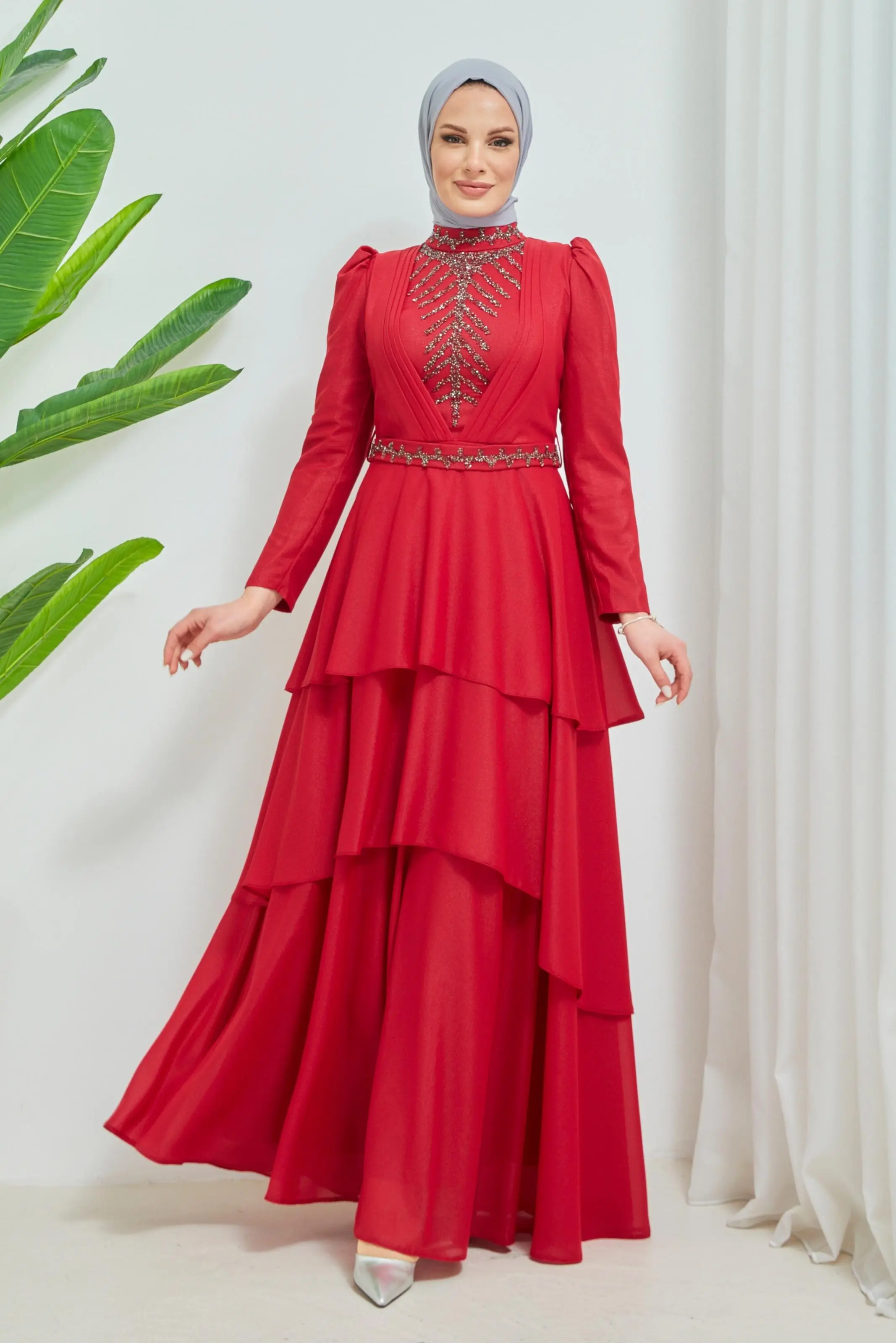 New Red Color Evening Dress