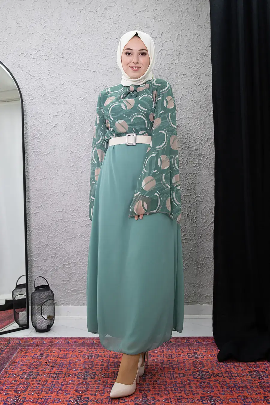 New Season Patterned Hijab Dress