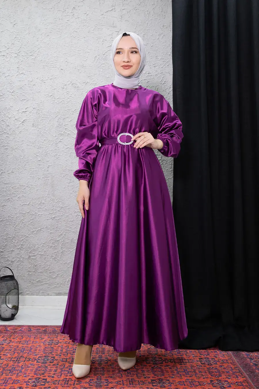 New Season Satin Hijab Dress