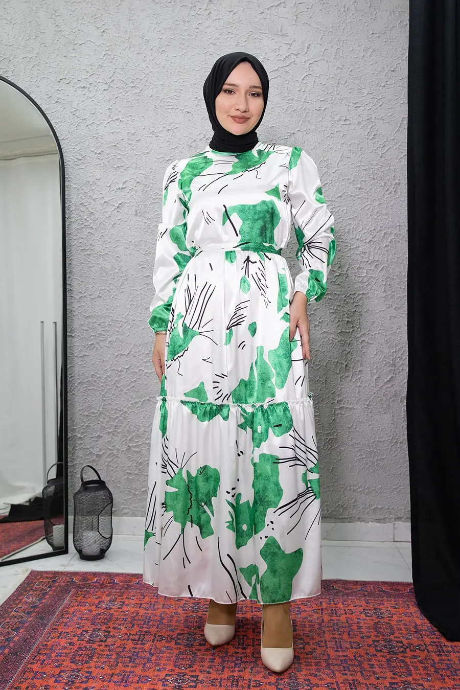 New Season Satin Hijab Dress