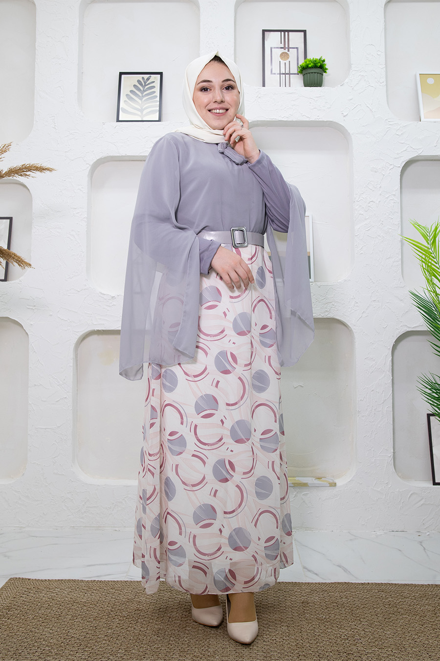 New Season Skirt Patterned Hijab Dress