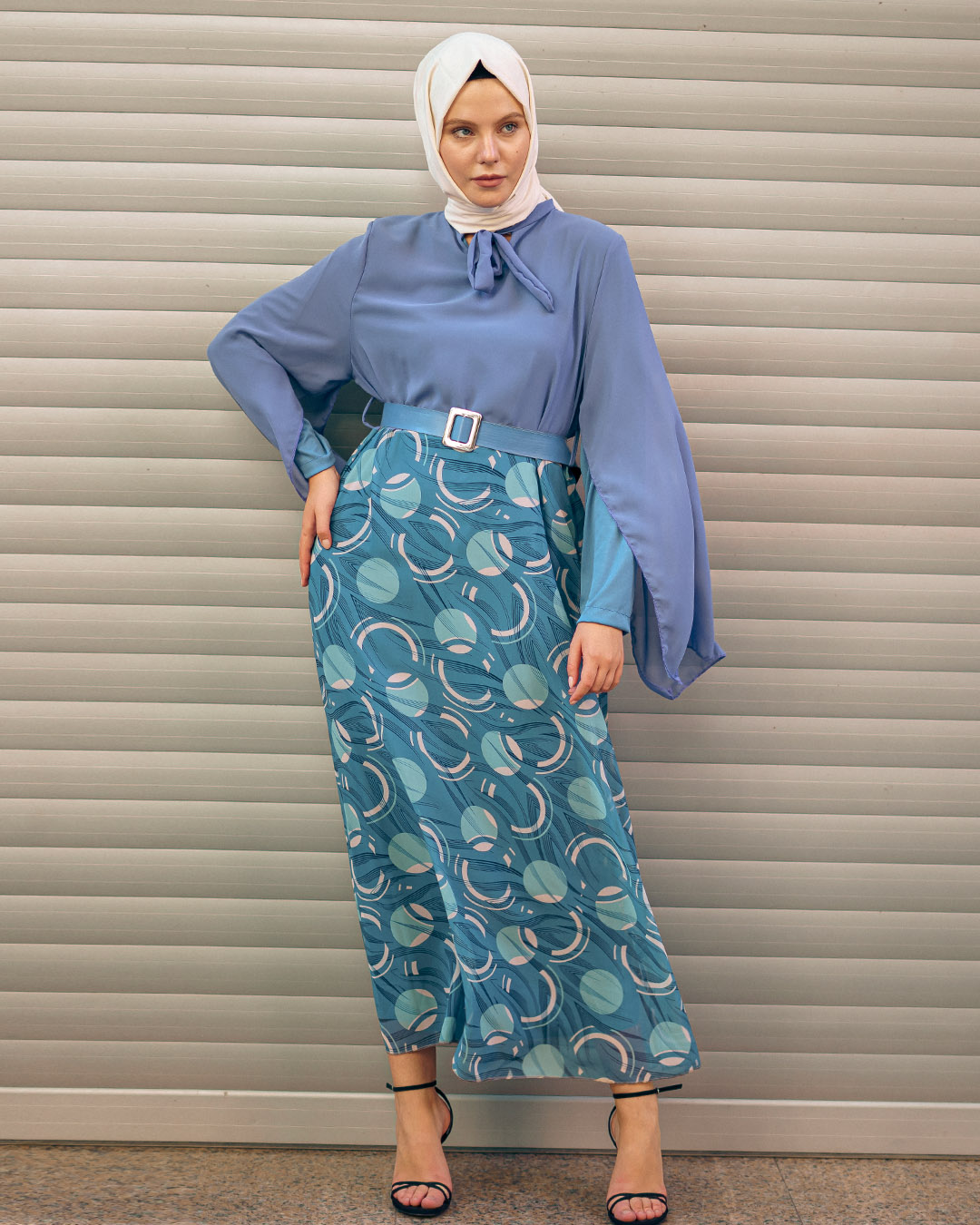 New Season Skirt Patterned Hijab Dress