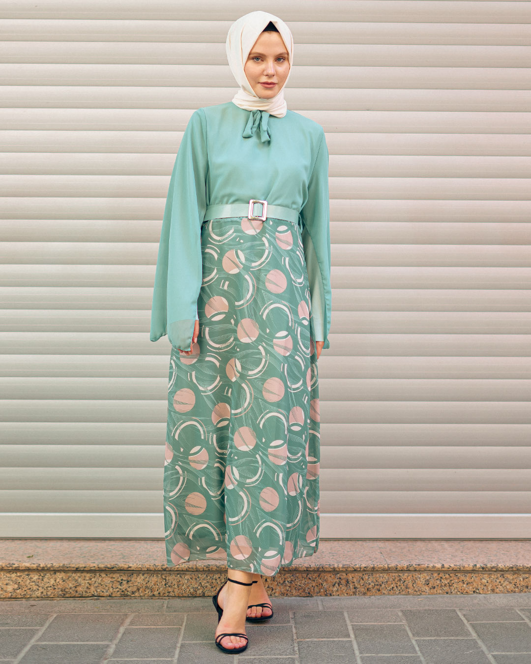 New Season Skirt Patterned Hijab Dress