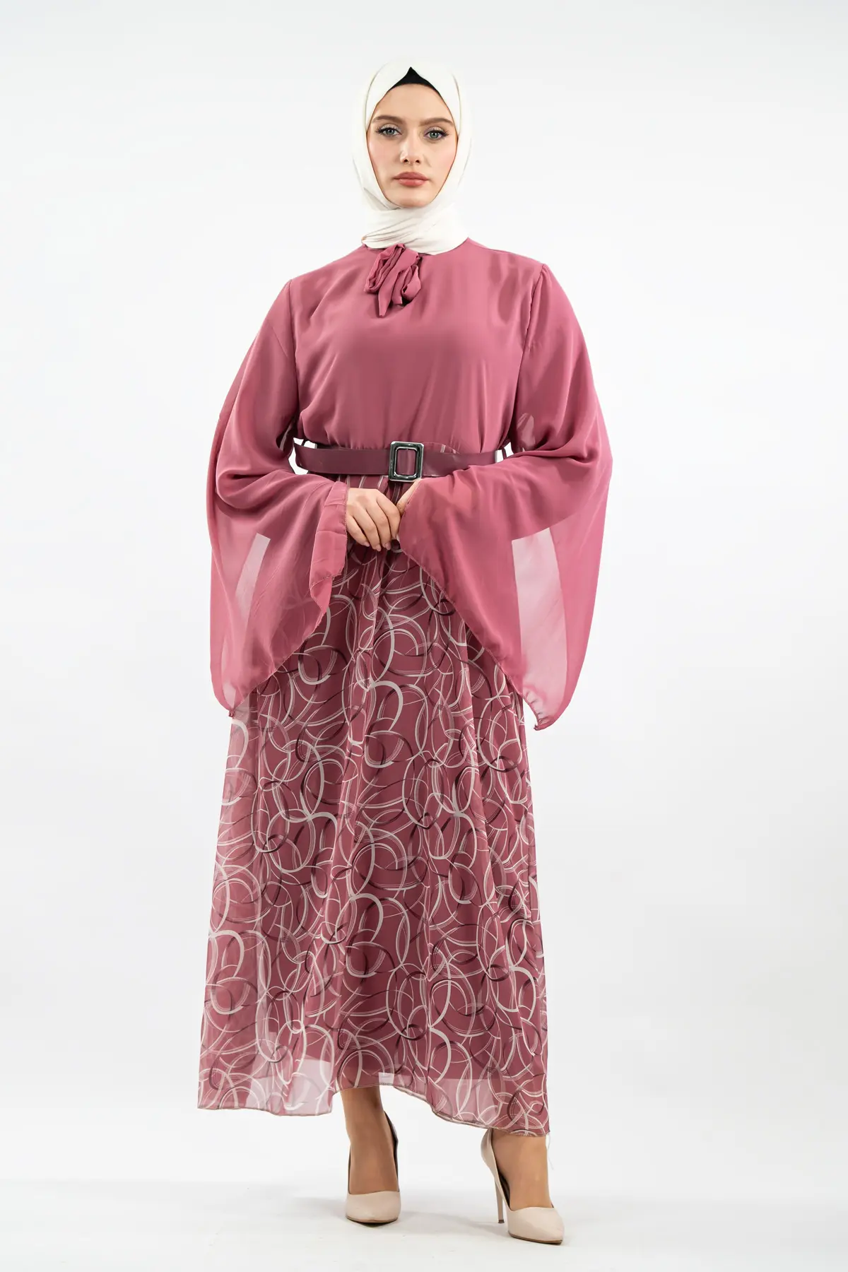 New Season Skirt Patterned Hijab Dress