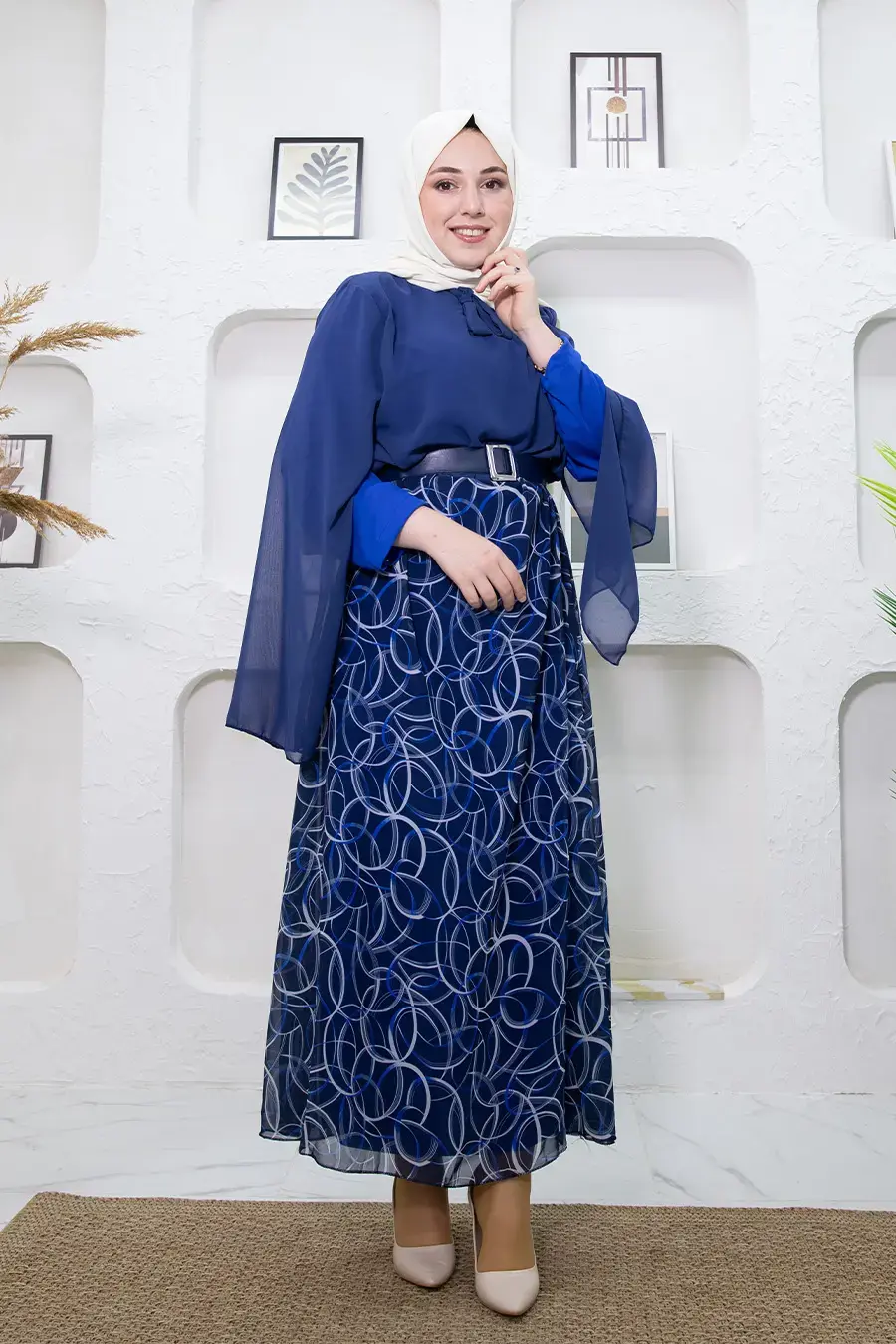 New Season Skirt Patterned Hijab Dress