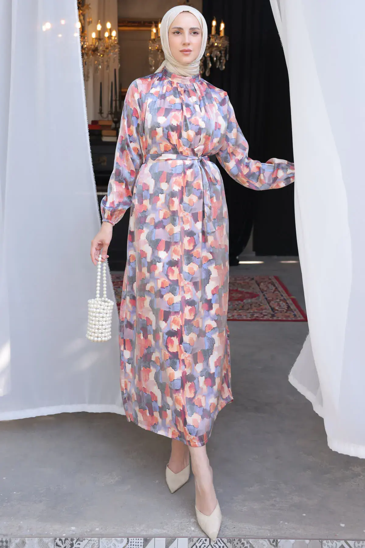 Patterned Hijab Dress