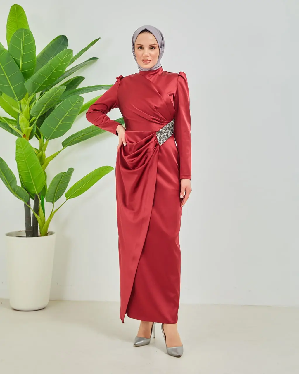 Red Color Evening Dress 