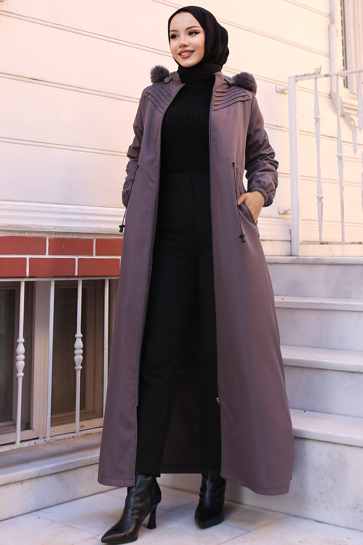 Ribbed Bondite Coat