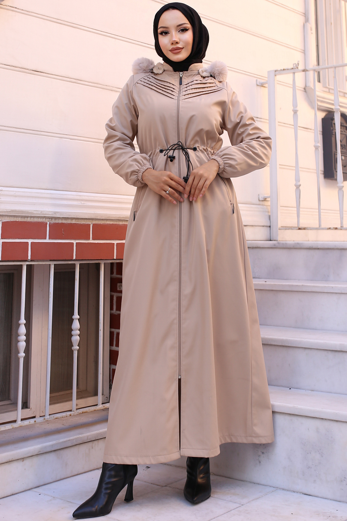 Ribbed Bondite Coat