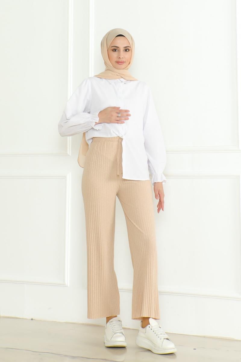 Ribbed Knitwear Pants