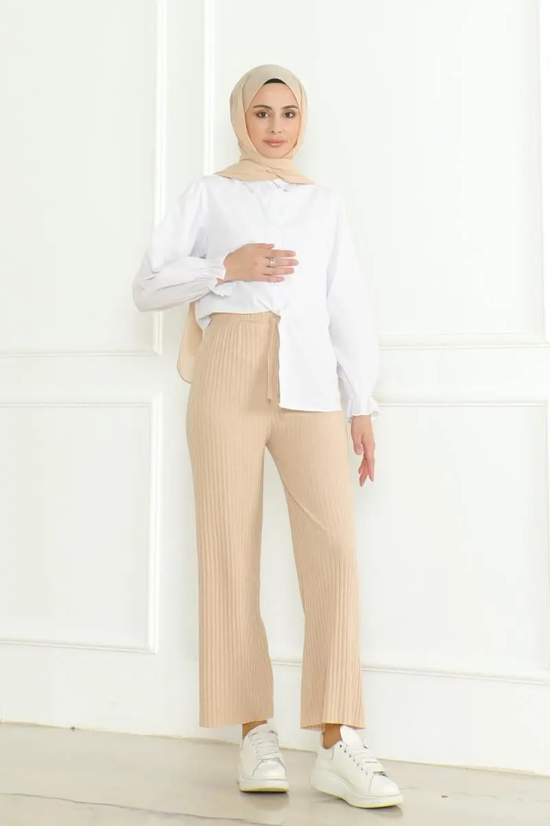 Ribbed Knitwear Pants