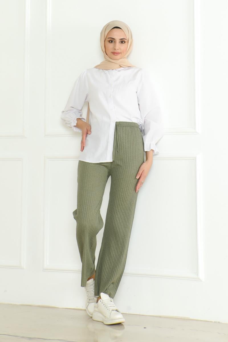 Ribbed Knitwear Pants