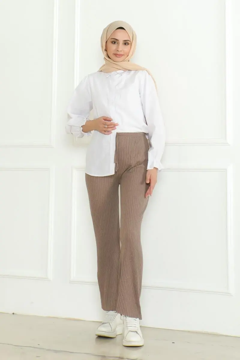 Ribbed Knitwear Pants