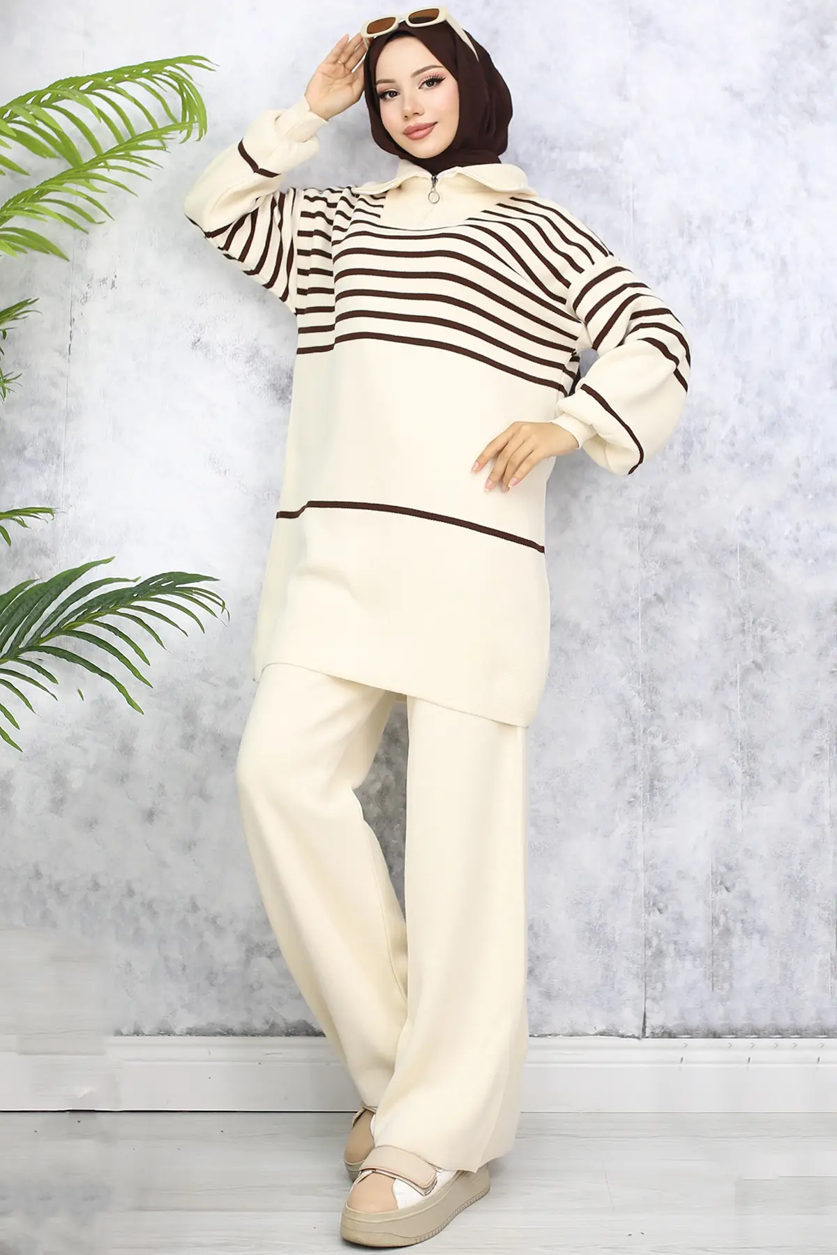 Striped Knitwear Suit