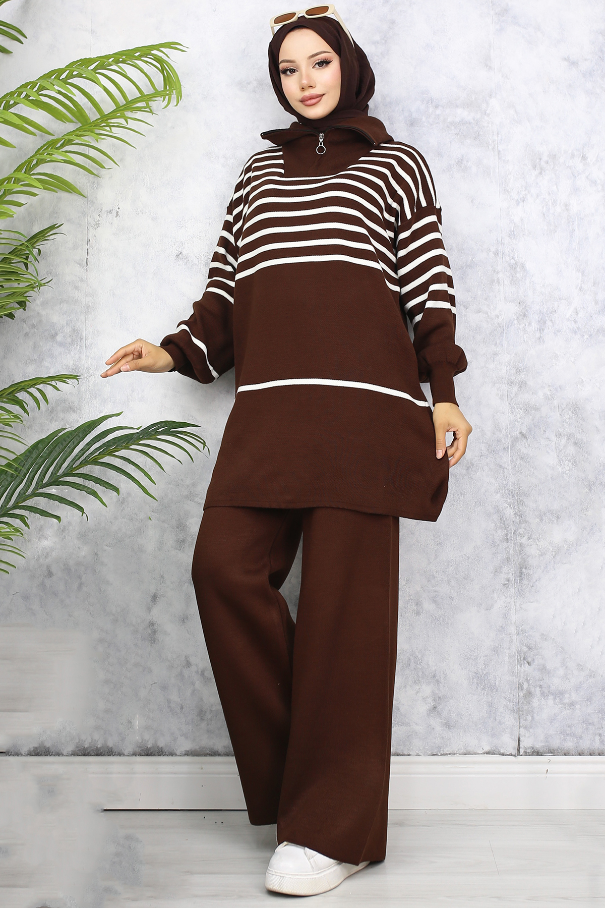 Striped Knitwear Suit