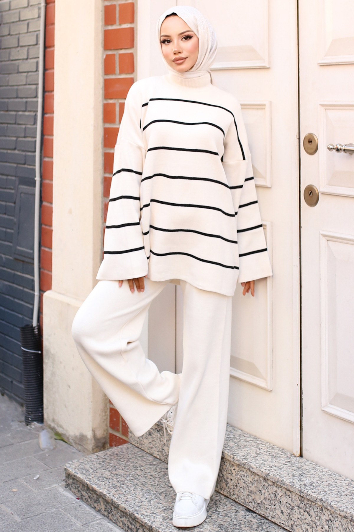 Striped Knitwear Suit