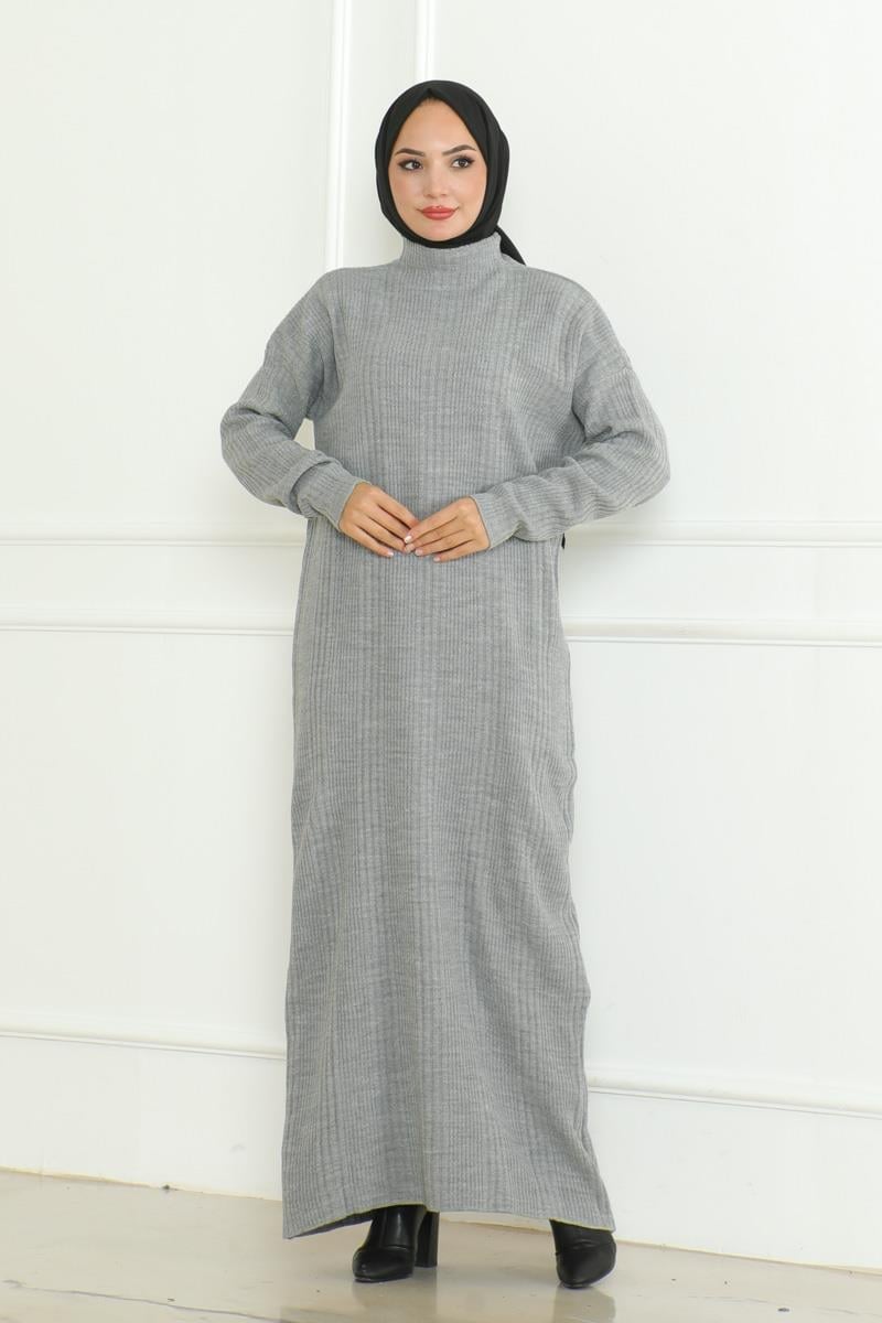 Textured Knitwear Hijab Dress