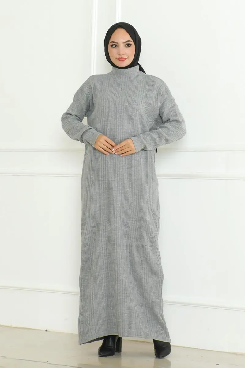 Textured Knitwear Hijab Dress