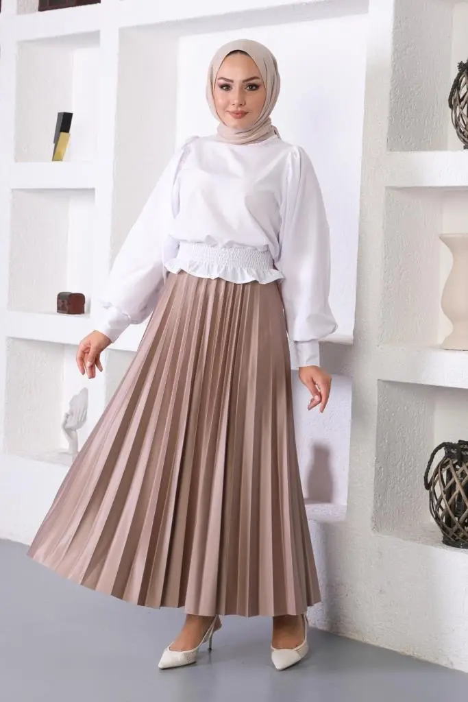 Vison Hijab Pleated Skirt