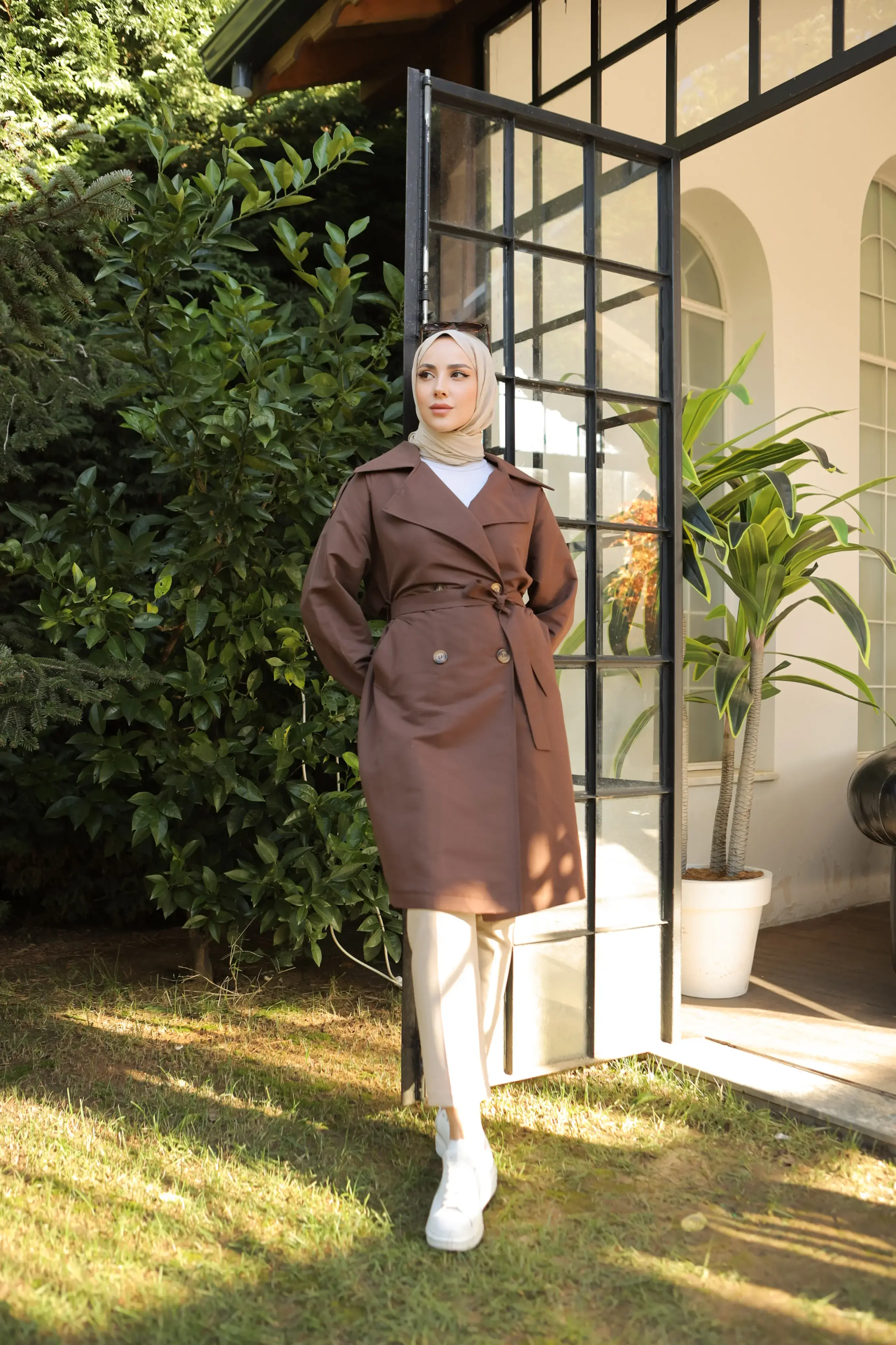 Wıde Collar Trench Coat