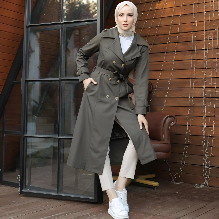 MECSELL Trench Coat